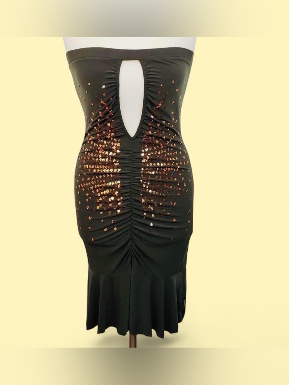 Versace strapless Dress with Copper Sequin Accents M / S